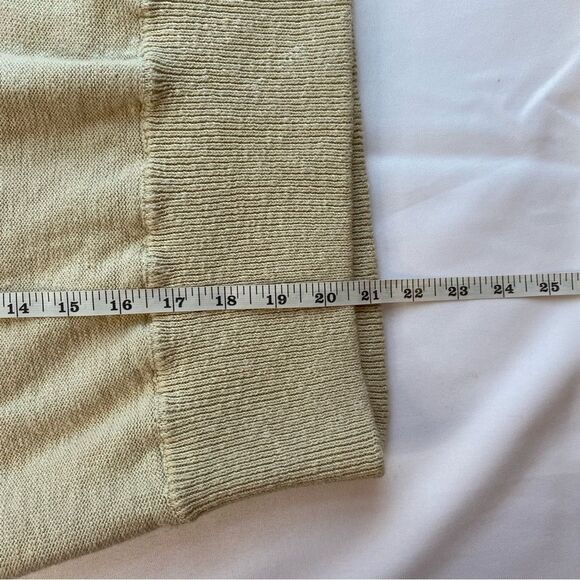 Madewell Clairview Cream and Green Colorblock Cropped Knit Sweater Size Large - Picture 13 of 13